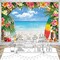 10x8ft Polyester Summer Beach Backdrop | Hawaiian Tropical Palm Leaves & Surfboard Photography Background for Aloha Luau Party, Portrait Photo Booth & Banner Decor